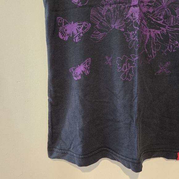 Esprit EDC black purple butterfly graphic tshirt small - Picture 3 of 8